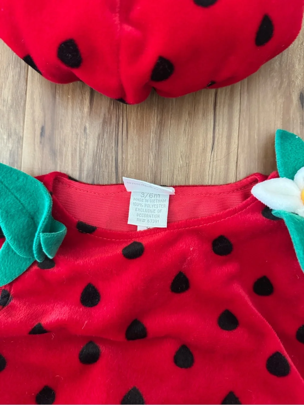 Baby Strawberry Costume with Hat